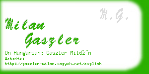 milan gaszler business card